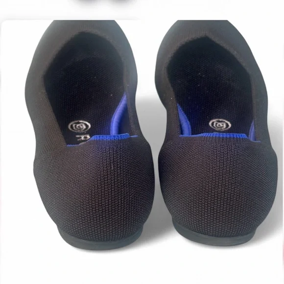 Rothy’s The Flat Black Round Toe Ballet Flats W9 Washable Knit Classic Comfort - Picture 5 of 9